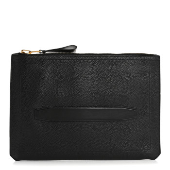 TOM FORD Calfskin Portfolio Clutch With Handle Black