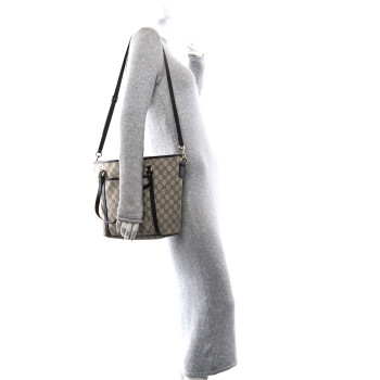 GUCCI GG Supreme Monogram Medium Joy Tote Dark Brown