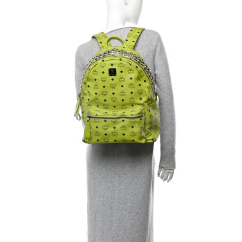 MCM Visetos Crown Stud Large Stark Backpack Green