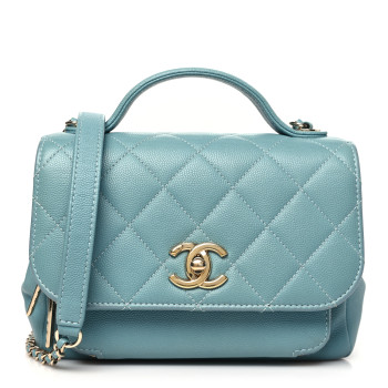 CHANEL Caviar Quilted Small Business Affinity Flap Blue