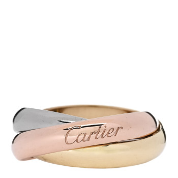 CARTIER 18K Pink Yellow White Gold Classic Trinity Ring 52 6