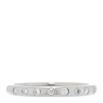 TIFFANY Platinum Diamond Elsa Peretti Stacking Band Ring 62 10
