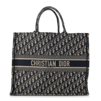 CHRISTIAN DIOR Oblique Large Book Tote Blue Multicolor