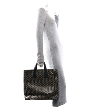 GOYARD Goyardine Voltaire III Tote Black