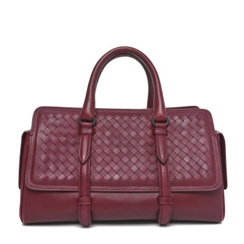 BOTTEGA VENETA Nappa Intrecciato Medium Monaco Satchel Ebano