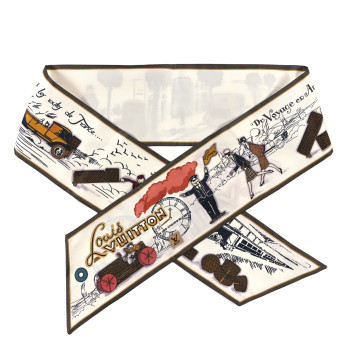 LOUIS VUITTON Silk LV Comics Bandeau Taupe