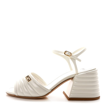 FENDI Vitello Promenade Slingback Sandals 37 White