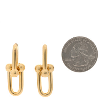 TIFFANY 18K Yellow Gold Large HardWear Link Earrings