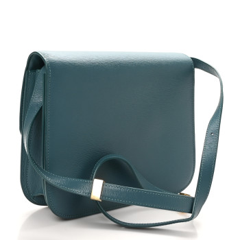 CELINE Liege Calfskin Medium Classic Box Flap Bag Blue Slate