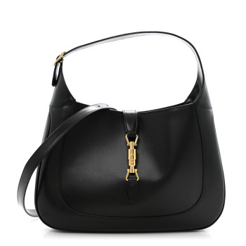 GUCCI Boarded Dyana Lux Calfskin Medium Jackie 1961 Hobo Black