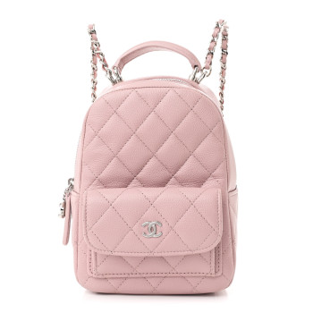 CHANEL Caviar Quilted CC Mini Classic Backpack Pink