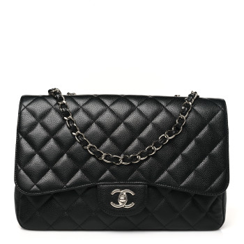 CHANEL Caviar Quilted Jumbo Single Flap Black