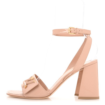 LOUIS VUITTON Patent Shake Platform Sandal 41 Nude Pink