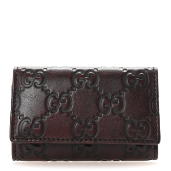 GUCCI Guccissima 6 Key Holder Case Dark Brown