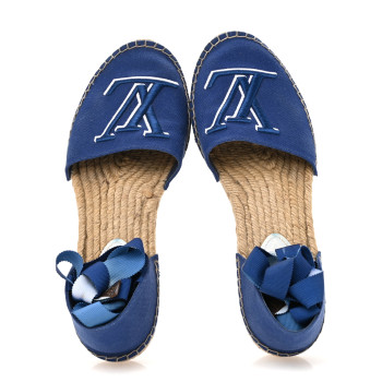 LOUIS VUITTON Canvas Escale Starboard Espadrille Flats 37.5 Blue