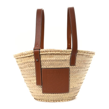 LOEWE Raffia Basket Tote Bag Natural Tan