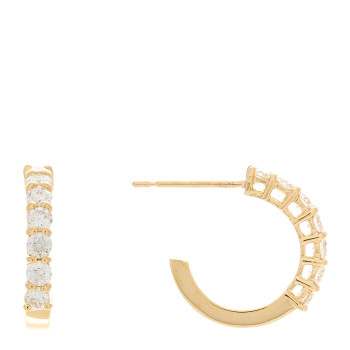 PARKER & WEST 18K Yellow Gold Diamond .63ctw Small Hoop Earrings