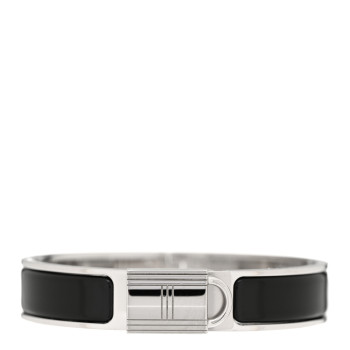 HERMES Enamel Narrow Clic Cadenas Bracelet PM Black