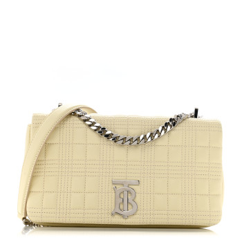 BURBERRY Lambskin Quilted Small Lola Bag Pale Vanille
