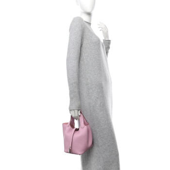 HERMES Taurillon Clemence Picotin Lock 18 PM Mauve Sylvestre