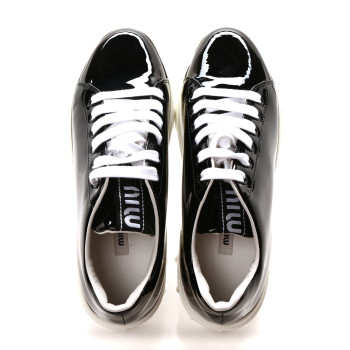 MIU MIU Patent Crystal Sneakers Black