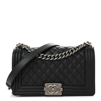 CHANEL Caviar Quilted Medium Boy Flap Black