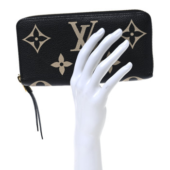 LOUIS VUITTON Empreinte Monogram Giant Zippy Wallet Black Beige