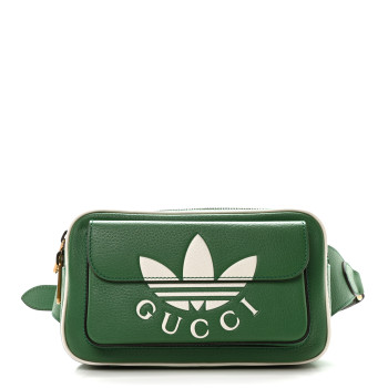 GUCCI X ADIDAS Textured Dollar Calfskin Belt Bag Green