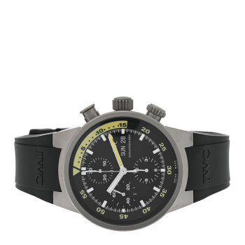 IWC Titanium Rubber 42mm Aquatimer Chronograph Automatic Watch Black IW371918