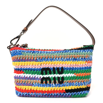 MIU MIU Fabric Crochet Pouch Multicolor