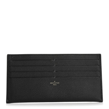 LOUIS VUITTON Calfskin Felicie Chain Wallet Card Holder Insert Black