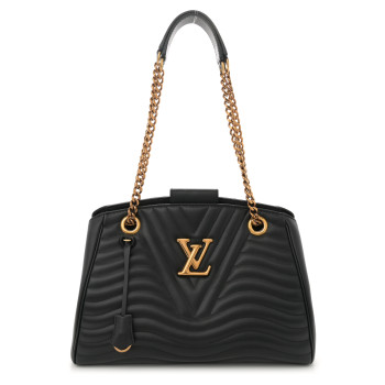 LOUIS VUITTON Calfskin New Wave Chain Tote Black