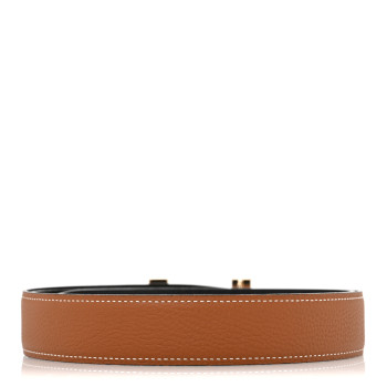 HERMES Box Togo Reversible Polished Constance 32mm H Belt 105 Black Gold