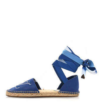 LOUIS VUITTON Canvas Escale Starboard Espadrille Flats 37.5 Blue