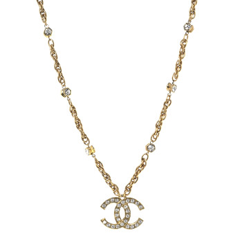 CHANEL Crystal Hexagon CC Necklace Gold