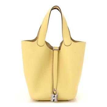 HERMES Taurillon Clemence Picotin Lock 18 PM Jaune Milton