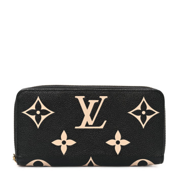 LOUIS VUITTON Empreinte Monogram Giant Zippy Wallet Black Beige