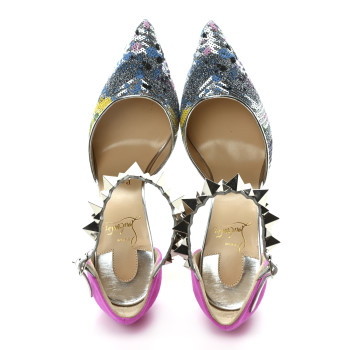 CHRISTIAN LOUBOUTIN Specchio Brosse Paillettes Planet Chic 100 Pump 37.5 Version Multicolor