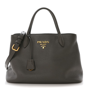 PRADA Vitello Daino Shopping Tote Marmo