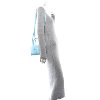 TELFAR Vegan Leather Small Shopping Bag Pool Blue