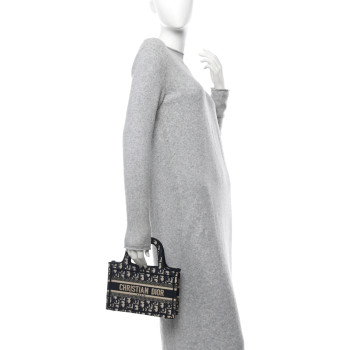 CHRISTIAN DIOR Oblique Mini Book Tote Blue Multicolor