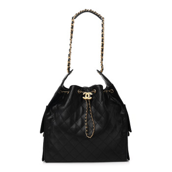 CHANEL Caviar Quilted Medium Chanel 25 Handbag Black