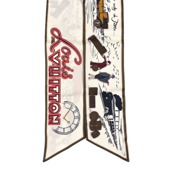 LOUIS VUITTON Silk LV Comics Bandeau Taupe