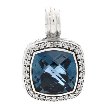 DAVID YURMAN Sterling Silver Hampton Blue Topaz Diamond 14mm Albion Pendant