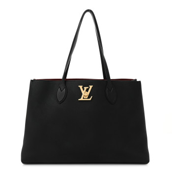 LOUIS VUITTON Grained Calfskin Lockme Shopper Black