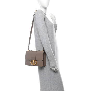 CHRISTIAN DIOR Box Calfskin 30 Montaigne Flap Bag Raw Beige