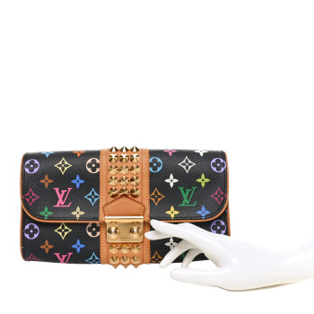 LOUIS VUITTON Monogram Multicolor Courtney Clutch Black
