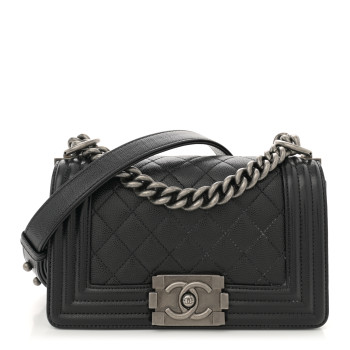 CHANEL Caviar Quilted Small Boy Flap Black