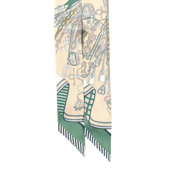 HERMES Silk Cliquetis Twilly Ciel White Menthol