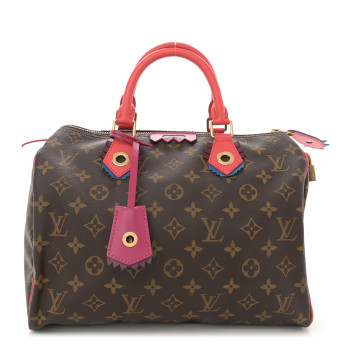 LOUIS VUITTON Monogram Totem Speedy 30 Flamingo